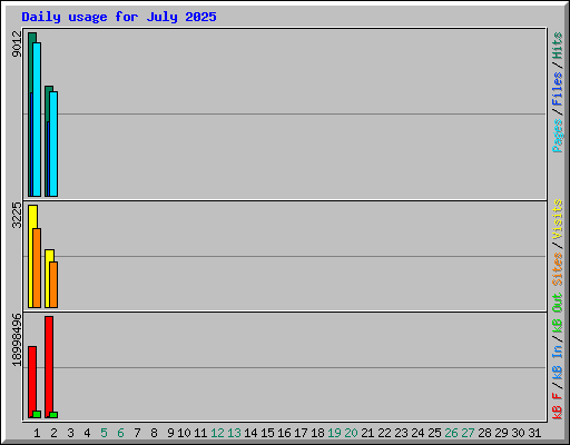 Daily usage for July 2025
